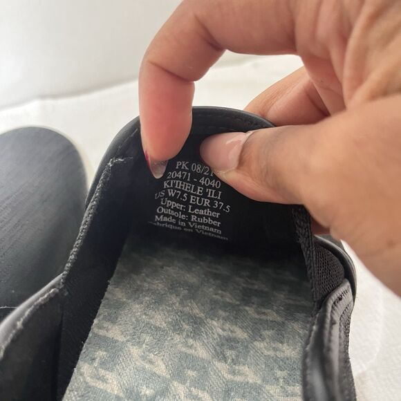 OluKai Kiihele Ili Slip In Shoes Casual Comfort Leather Black Women 7.5 - Picture 7 of 8